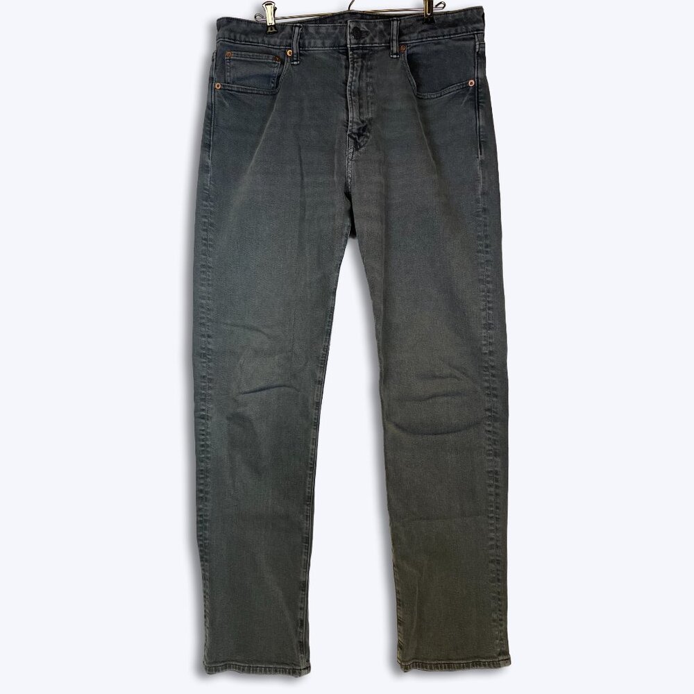 American Eagle Mens 34x36 EasyFlex Relaxed Straight Jeans Gray Stretch Denim